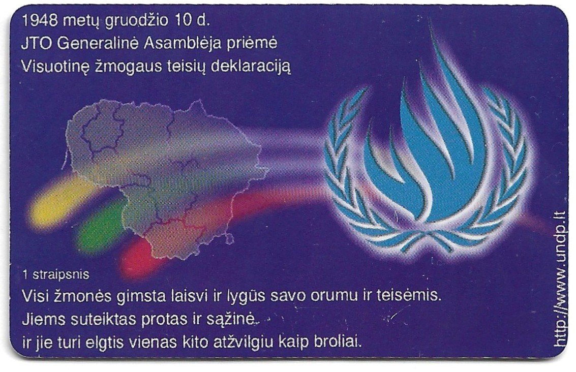 TARJETA TELEFONICA LITUANIA 50 UNIDADES PUBLICIDAD