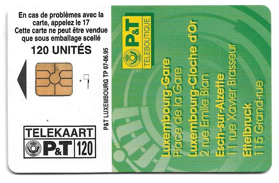 TARJETA TELEFONICA LUXEMBURGO 120 UNIDADES 1995