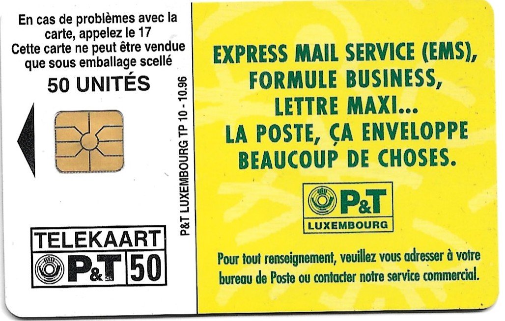 TARJETA TELEFONICA LUXEMBURGO 50 UNIDADES PUBLICIDAD 1996