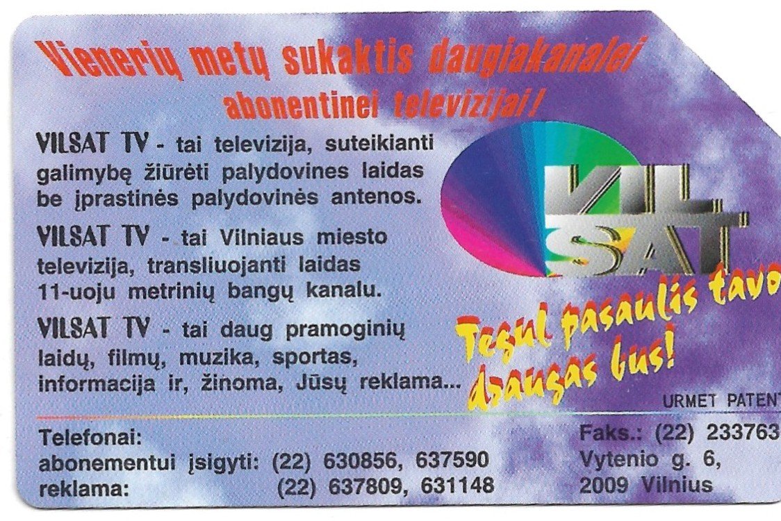 TARJETA TELEFONICA LITUANIA 25 UNIDADES VILSAT