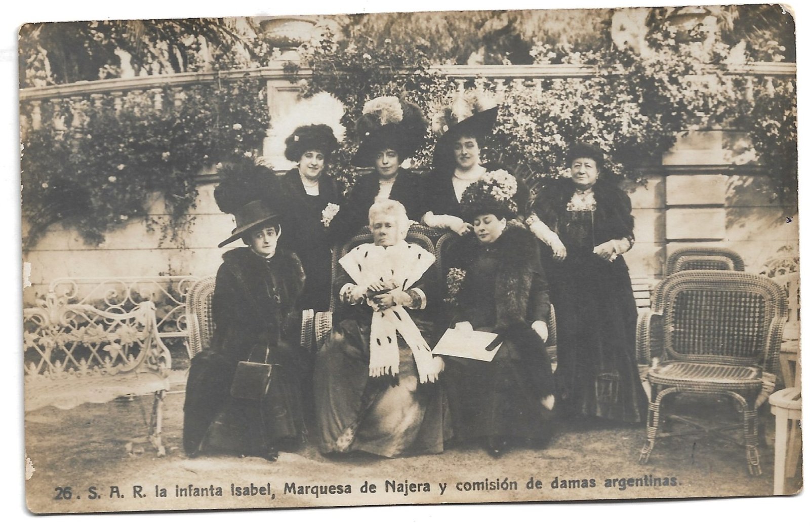 POSTAL 26. R. LA INFANTA ISABEL, MARQUESA DE NAJERA Y COMOSIÓN DE DAMAS ARGENTINAS