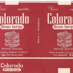 MARQUILLA COLORADO 20 CIGARRILLOS INDUSTRIA ARGENTINA SOFT