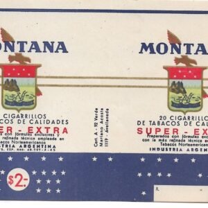 MARQUILLA MONTANA 20 CIGARRILLOS INDUSTRIA ARGENTINA SOFT