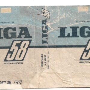 MARQUILLA DE CIGARRILLOS LIGA 58 20 CIGARRILLOS INDUSTRIA ARGENTINA SOFT