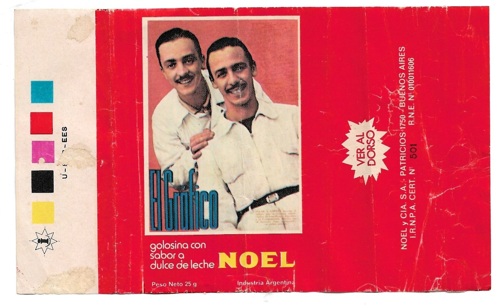 ENVOLTORIO DE FIGURITA ARGENTINA EL GRÁFICO JUAN Y OSCAR GALVEZ