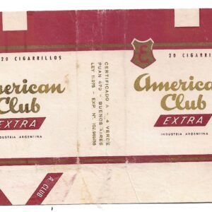 MARQUILLA DE CIGARRILLOS AMERICAN CLUB 20 CIGARRILLOS INDUSTRIA ARGENTINA SOFT