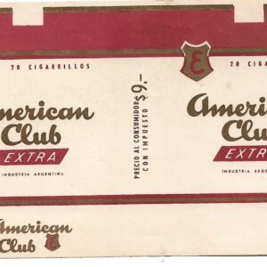 MARQUILLA DE CIGARRILLOS AMERICAN CLUB 20 CIGARRILLOS INDUSTRIA ARGENTINA SOFT