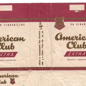 MARQUILLA DE CIGARRILLOS AMERICAN CLUB 20 CIGARRILLOS INDUSTRIA ARGENTINA SOFT