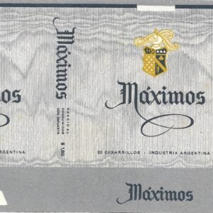 MARQUILLA MÁXIMOS 20 CIGARRILLOS INDUSTRIA ARGENTINA SOFT