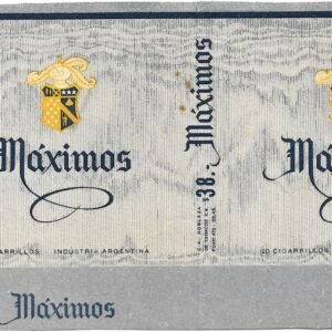 MARQUILLA MÁXIMOS 20 CIGARRILLOS INDUSTRIA ARGENTINA SOFT