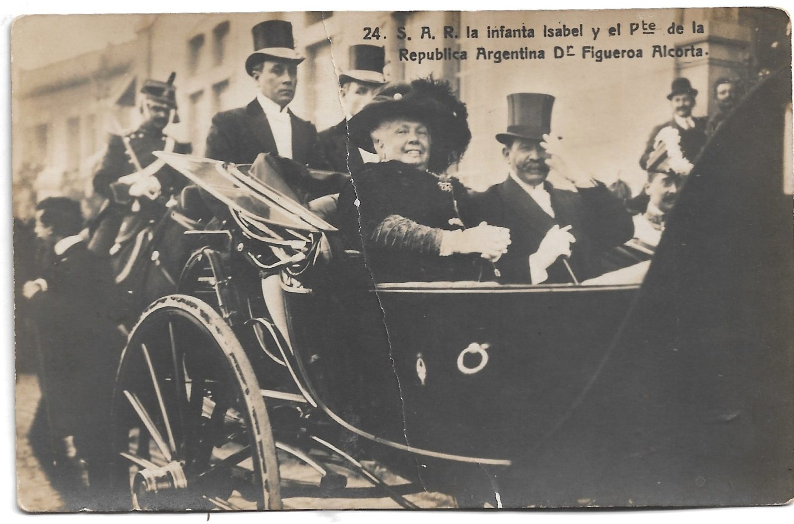 POSTAL 24. S.A.R LA INFANTA ISABEL Y EL PRESIDENTE DE LA REPUBLICA DE ARGENTINA FIGUEROA ALCORTA