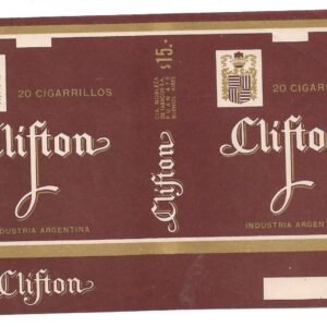 MARQUILLA FILTER CLIFTON 20 CIGARRILLOS INDUSTRIA ARGENTINA SOFT