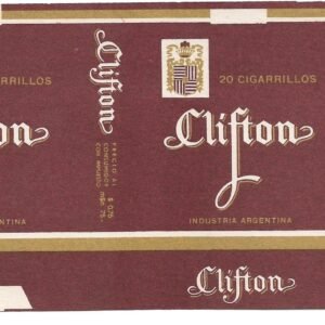 MARQUILLA CLIFTON 20 CIGARRILLOS INDUSTRIA ARGENTINA SOFT
