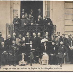 POSTAL 39. GRUPO EN CAA DEL MINISTRO DE ESPAÑA DE LOS DELEGADOS ESPAÑOLES