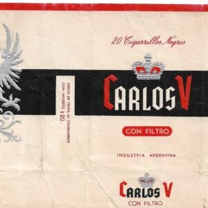MARQUILLA DE CIGARRILLOS CARLOS V 20 INDUSTRIA ARGENTINA SOFT