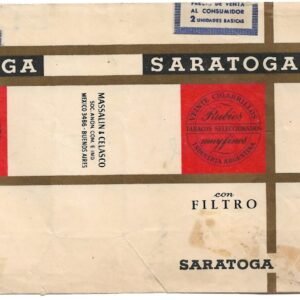 MARQUILLA DE CIGARRILLOS SARATOGA 20 INDUSTRIA ARGENTINA SOFT