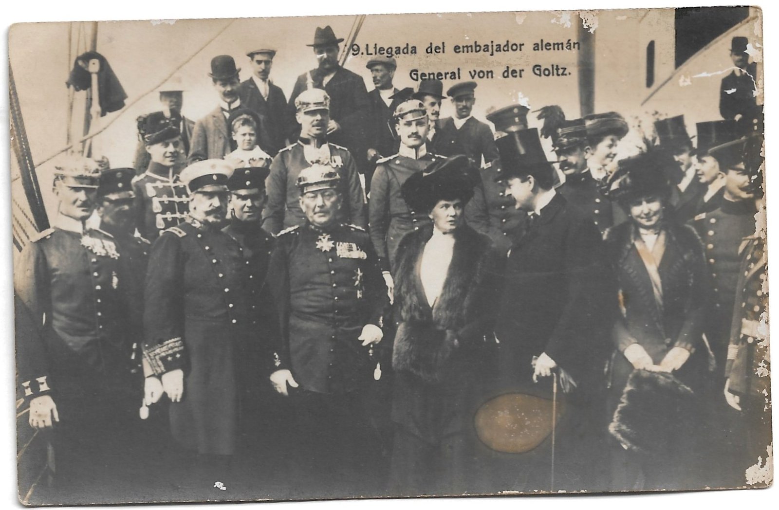 POSTAL 9. LLEGADA DEL EMBAJADOR ALEMÁN GENERAL VON DER GOLTZ