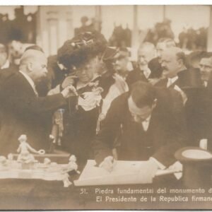 POSTAL 31. PIEDRA FUNDAMENTAL DEL MONUMENTO DE LOS ESPAÑOLES