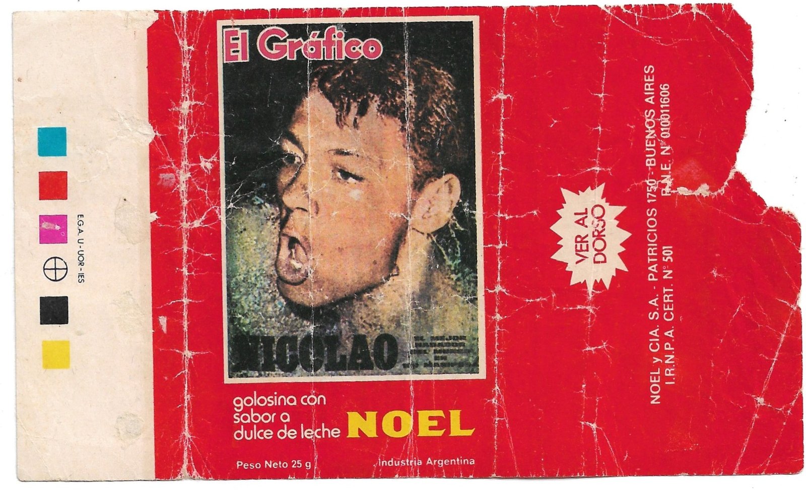 ENVOLTORIO DE FIGURITA ARGENTINA EL GRÁFICO LUIS ALBERTO NICOLAO