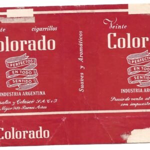 MARQUILLA DE CIGARRILLOS COLORADO 20 INDUSTRIA ARGENTINA SOFT