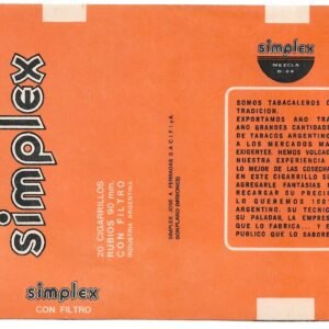 MARQUILLA DE CIGARRILLOS SIMPLEX 20 INDUSTRIA ARGENTINA SOFT