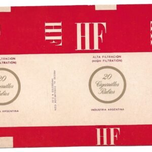 MARQUILLA DE CIGARRILLOS HF 20 INDUSTRIA ARGENTINA SOFT