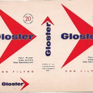 MARQUILLA DE CIGARRILLOS GLOSTER 20 INDUSTRIA ARGENTINA SOFT