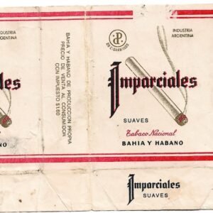 MARQUILLA DE CIGARRILLOS IMPARCIALES 20 INDUSTRIA ARGENTINA SOFT