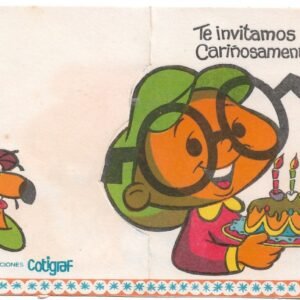 TARJETA DE CUMPLEAÑOS COTIGRAF PUBLICIDAD ANTEOJITOS