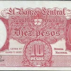 ARGENTINA MONEDA NACIONAL REPOSICION 10 PESOS BOT 1949 XF