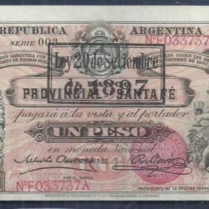 ARGENTINA BANCO GARANTIDO 1 PESO SANTA FE COL 63 C