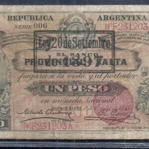ARGENTINA BANCO GARANTIDO 1 PESO SALTA COL 77 A