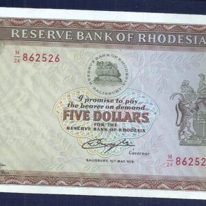 RHODESIA 5 DOLARES 1979 UNC