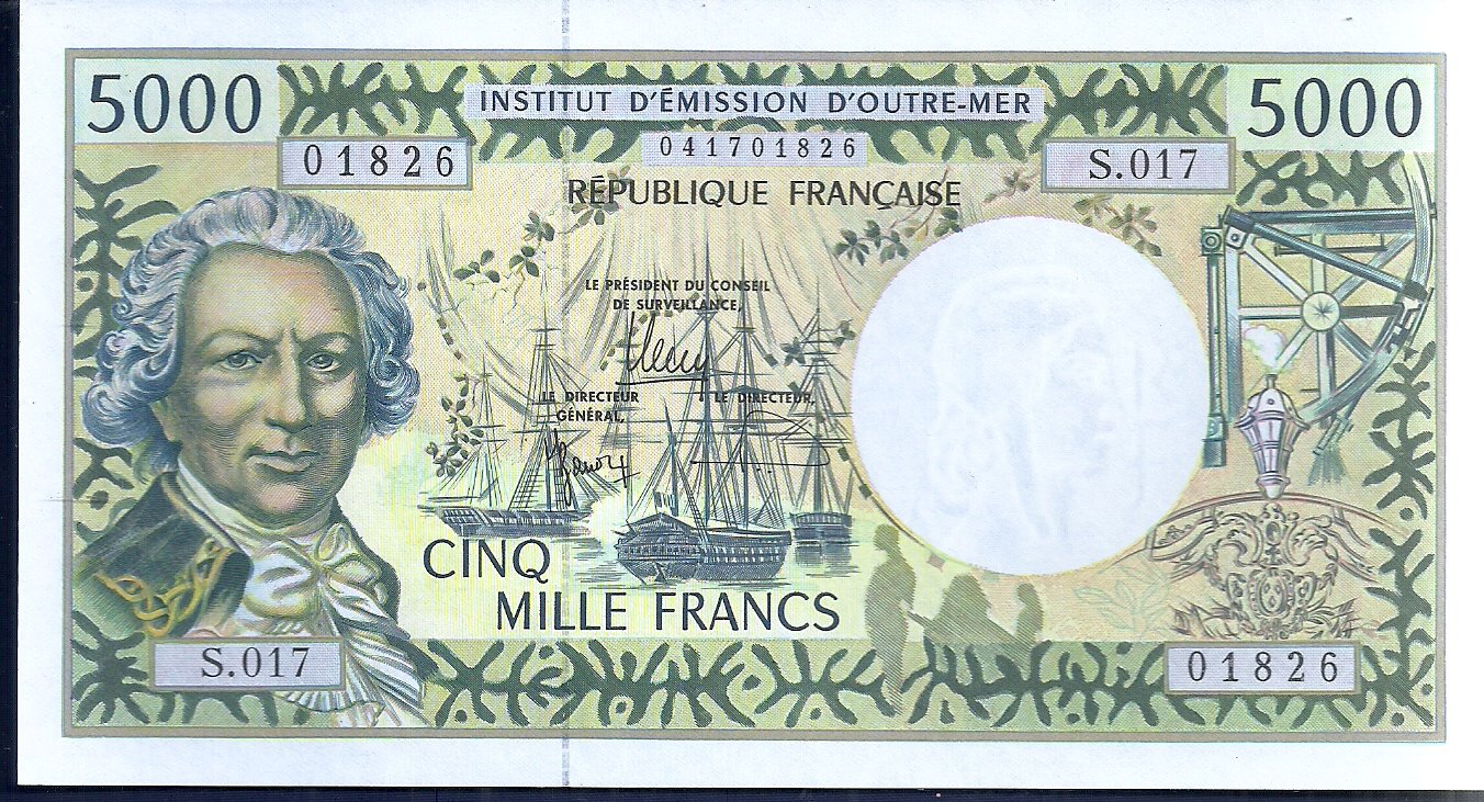 FRENCH PACIFICO TERRITORIO 5000 FRANCS 1996 P 3i UNC