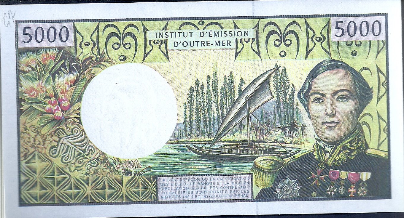 FRENCH PACIFICO TERRITORIO 5000 FRANCS 1996 P 3i UNC - Imagen 2