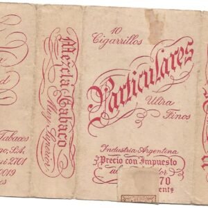 MARQUILLA PARTICULARES 10 CIGARRILLOS INDUSTRIA ARGENTINA SOFT