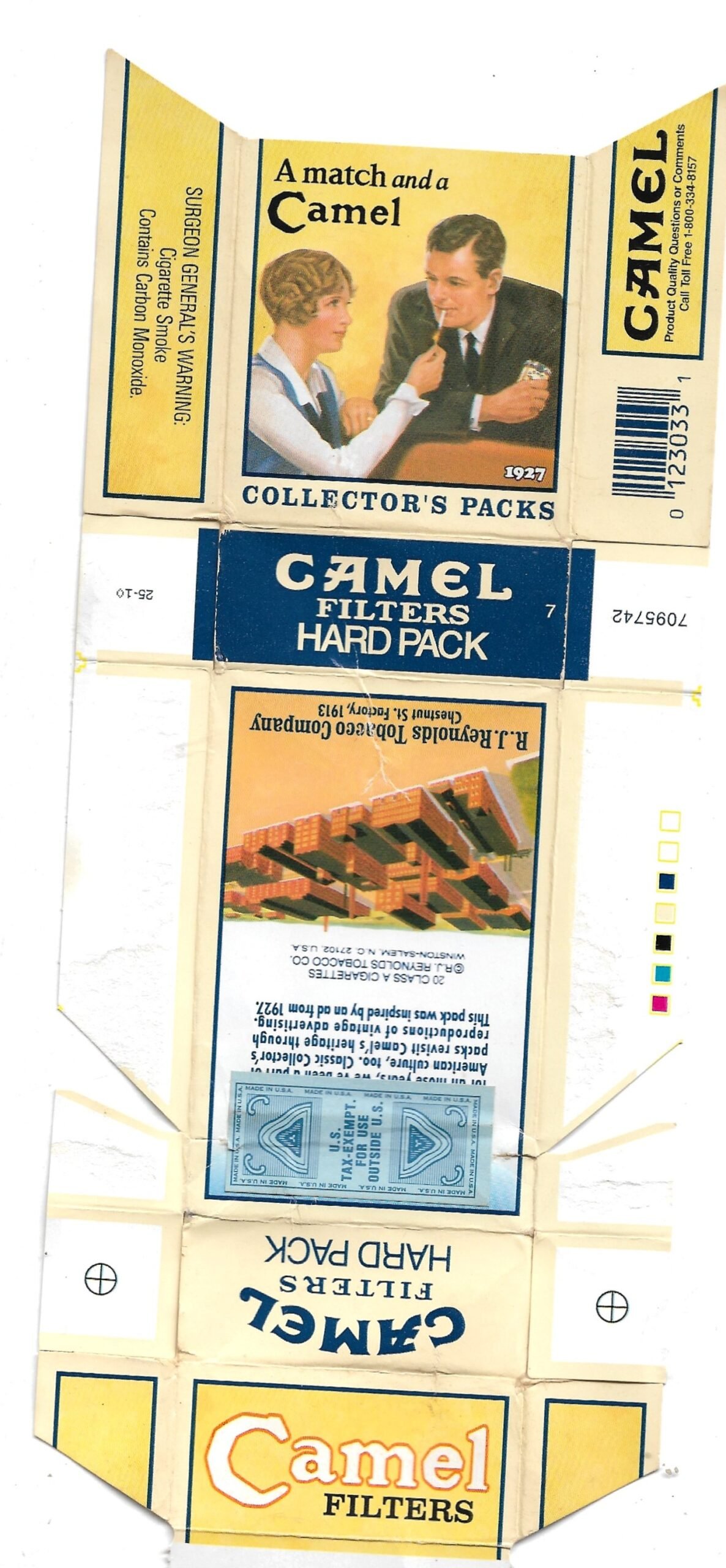 MARQUILLA CAMEL 20 CIGARRILLOS INDUSTRIA ARGENTINA BOX
