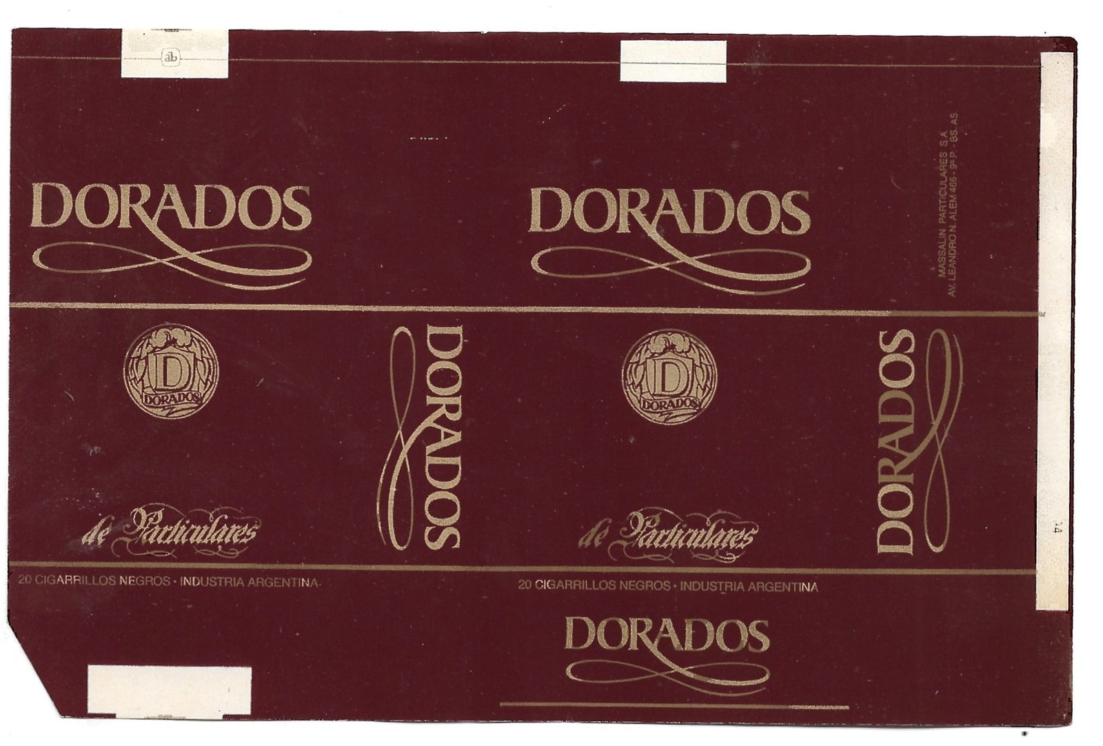 MARQUILLA DORADOS 20 CIGARRILLOS INDUSTRIA ARGENTINA