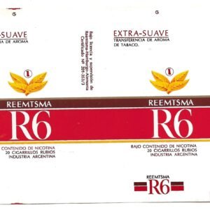 MARQUILLA REEMTSMA R6 20 CIGARRILLOS INDUSTRIA ARGENTINA SOFT