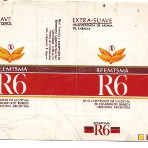 MARQUILLA REEMTSMA R6 20 CIGARRILLOS INDUSTRIA ARGENTINA SOFT