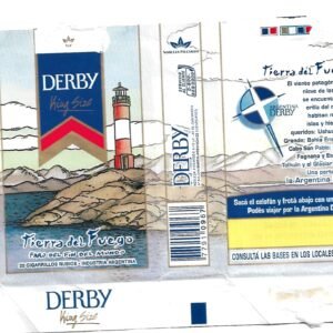 MARQUILLA DERBY TIERRA DEL FUEGO 20 CIGARRILLOS INDUSTRIA ARGENTINA SOFT