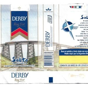 MARQUILLA DERBY LA POLVORILLA 20 CIGARRILLOS INDUSTRIA ARGENTINA SOFT