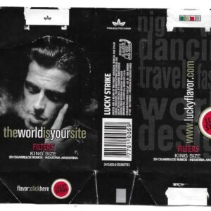 MARQUILLA THEWORLDISYOURSITE 20 CIGARRILLOS INDUSTRIA ARGENTINA SOFT