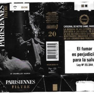MARQUILLA PARISIENNES 20 CIGARRILLOS INDUSTRIA ARGENTINA