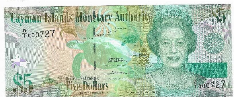 CAYMAN ISLAND 5 DOLARES 2010 UNC