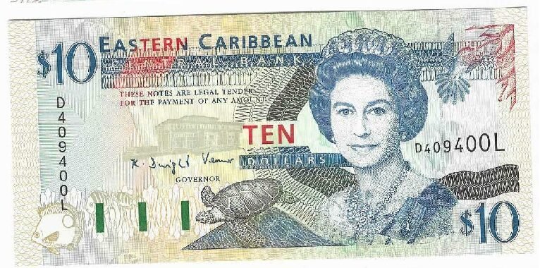 SANTA LUCIA 10 DOLARES 1993 UNC