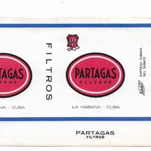 MARQUILLA PARTAGAS 20 CIGARRILLOS INDUSTRIA CUBANA