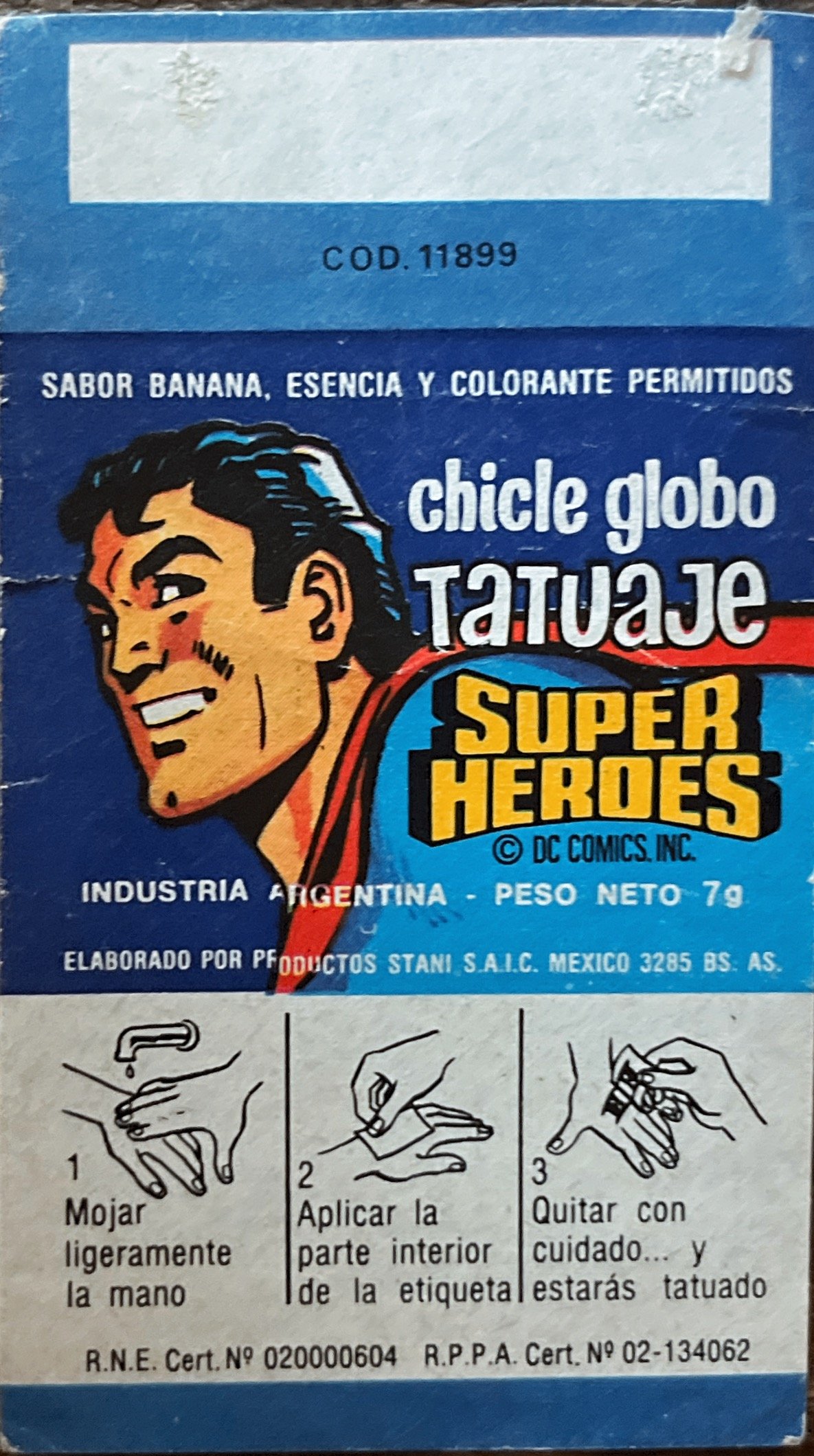 ENVOLTORIO FIGUS CHICLE STANI SUPER HEROES SUPERGIRL