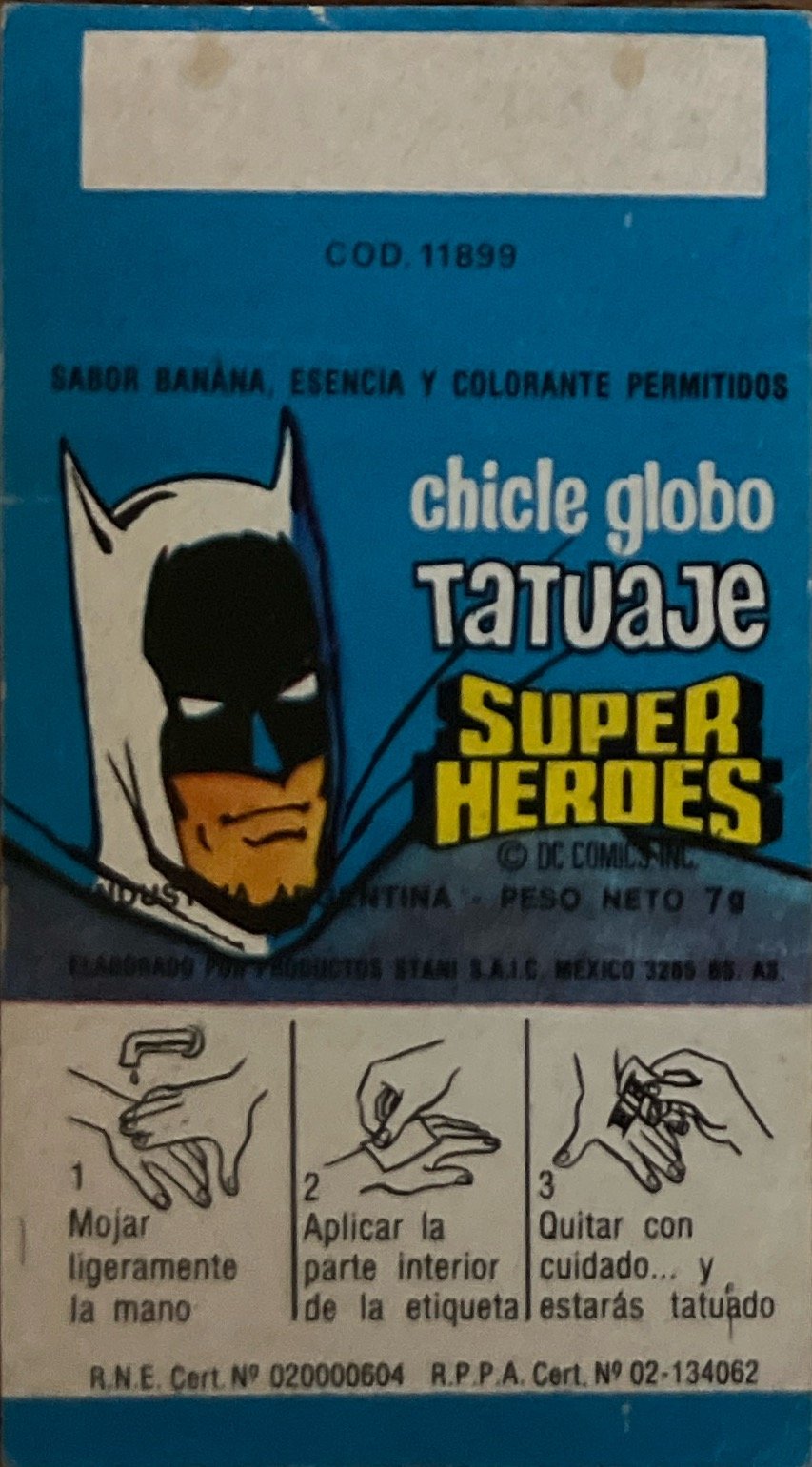 ENVOLTORIO FIGUS CHICLE STANI SUPER HEROES ROBIN