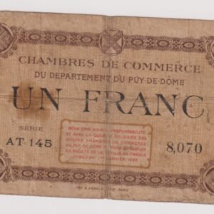 FRANCIA 1 FRANC CHAMBRE DE COMERCE 1920